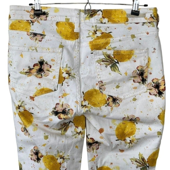 Anthropologie Pilcro Letterpress Jeans 28 Cropped High Rise Bootcut Lemon Grove - Picture 6 of 10